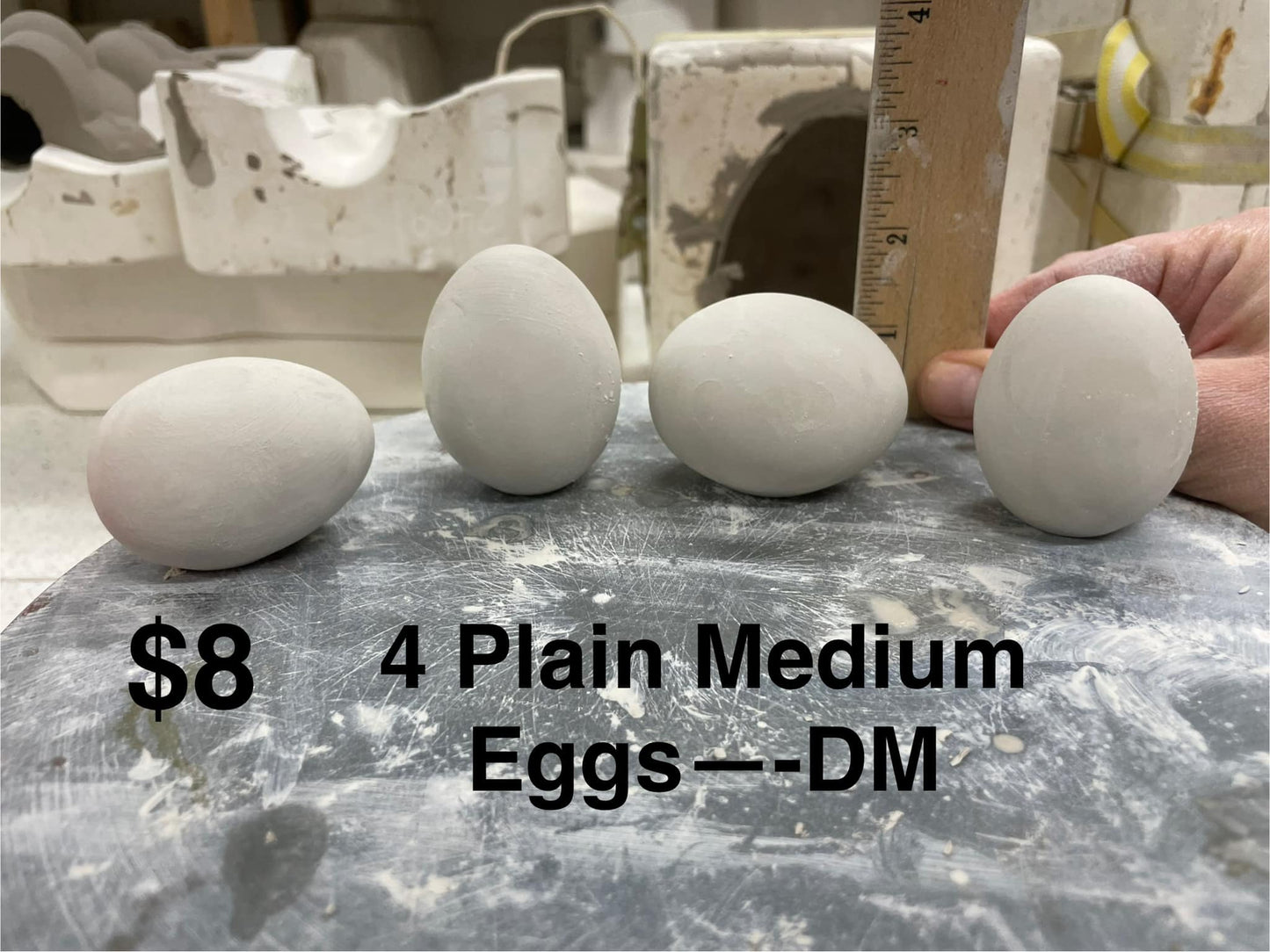 4 PLAIN EGGS - READY FOR YOU TO DESIGN! - $8