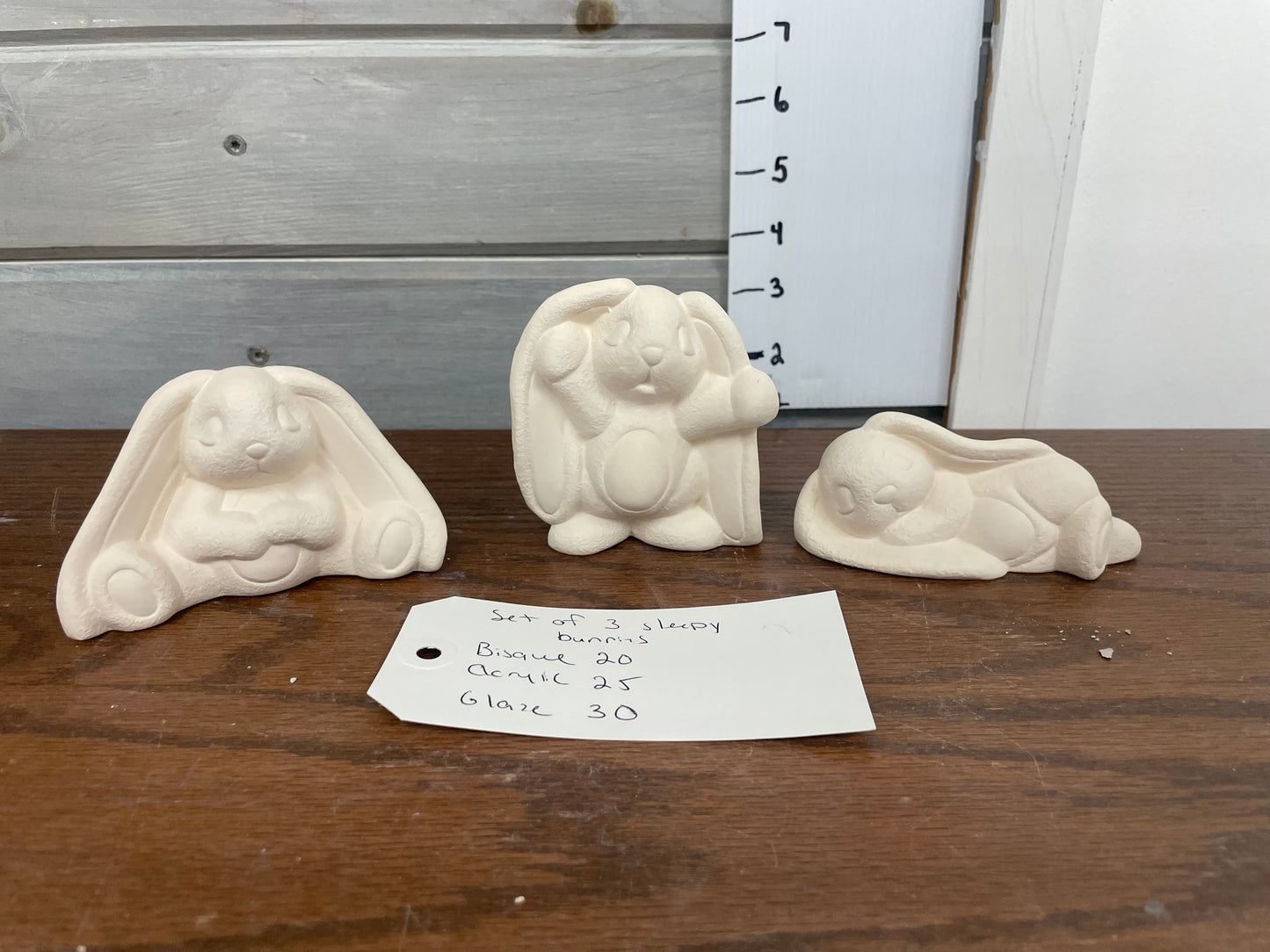 Set of 3 sleepy bunnies