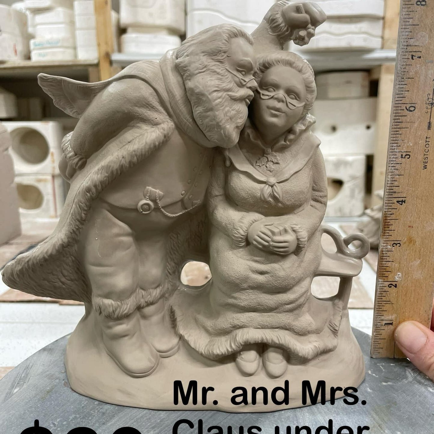 MR & MRS KISSING UNDER THE MISTLETOE -$30