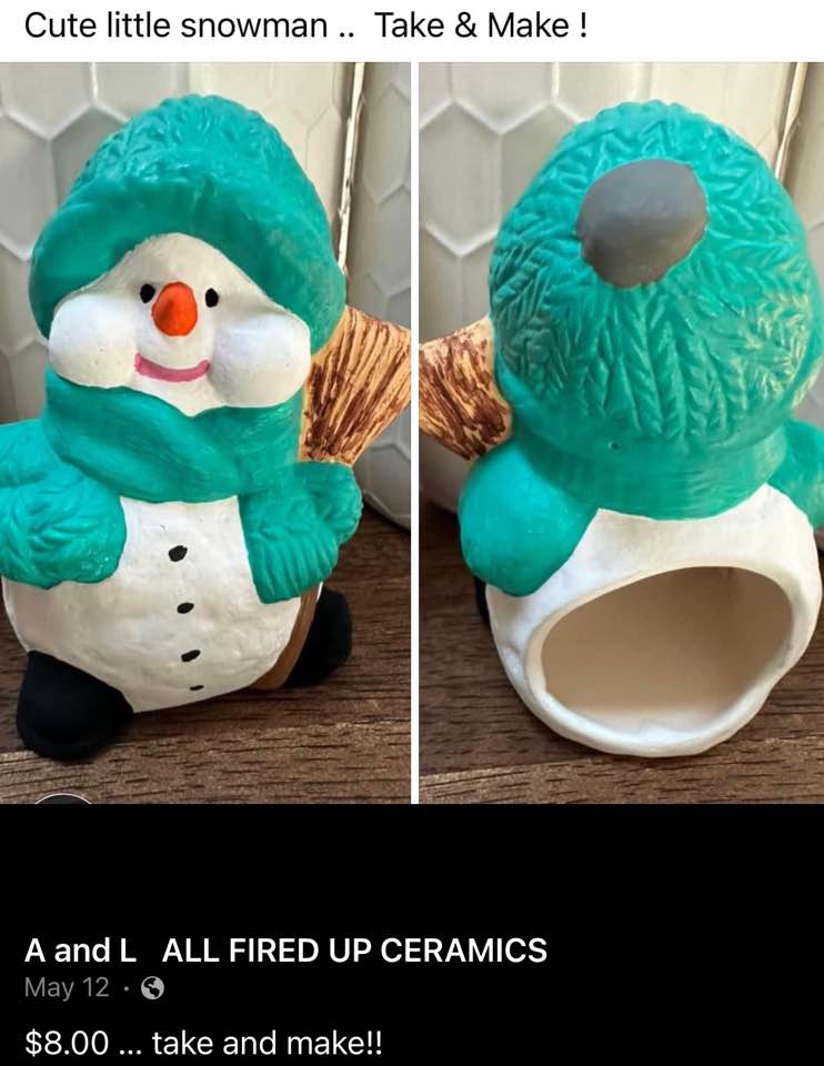 CUTE LITTLE SNOWMAN -$ 8
