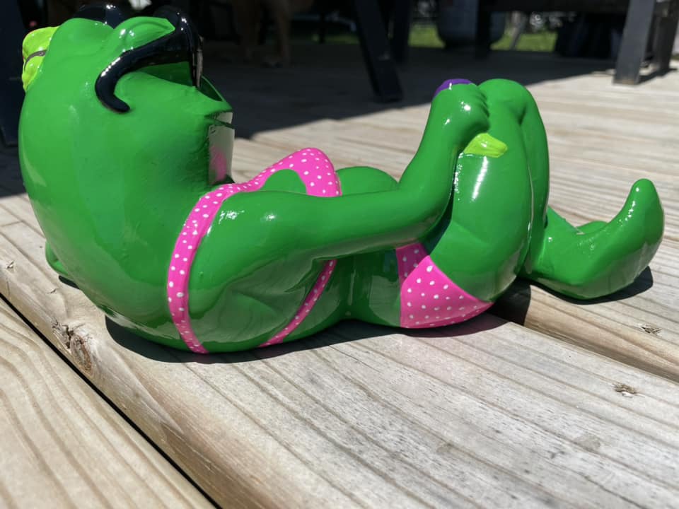 VINTAGE BIKINI FROG WITH COOL SHADES -$40