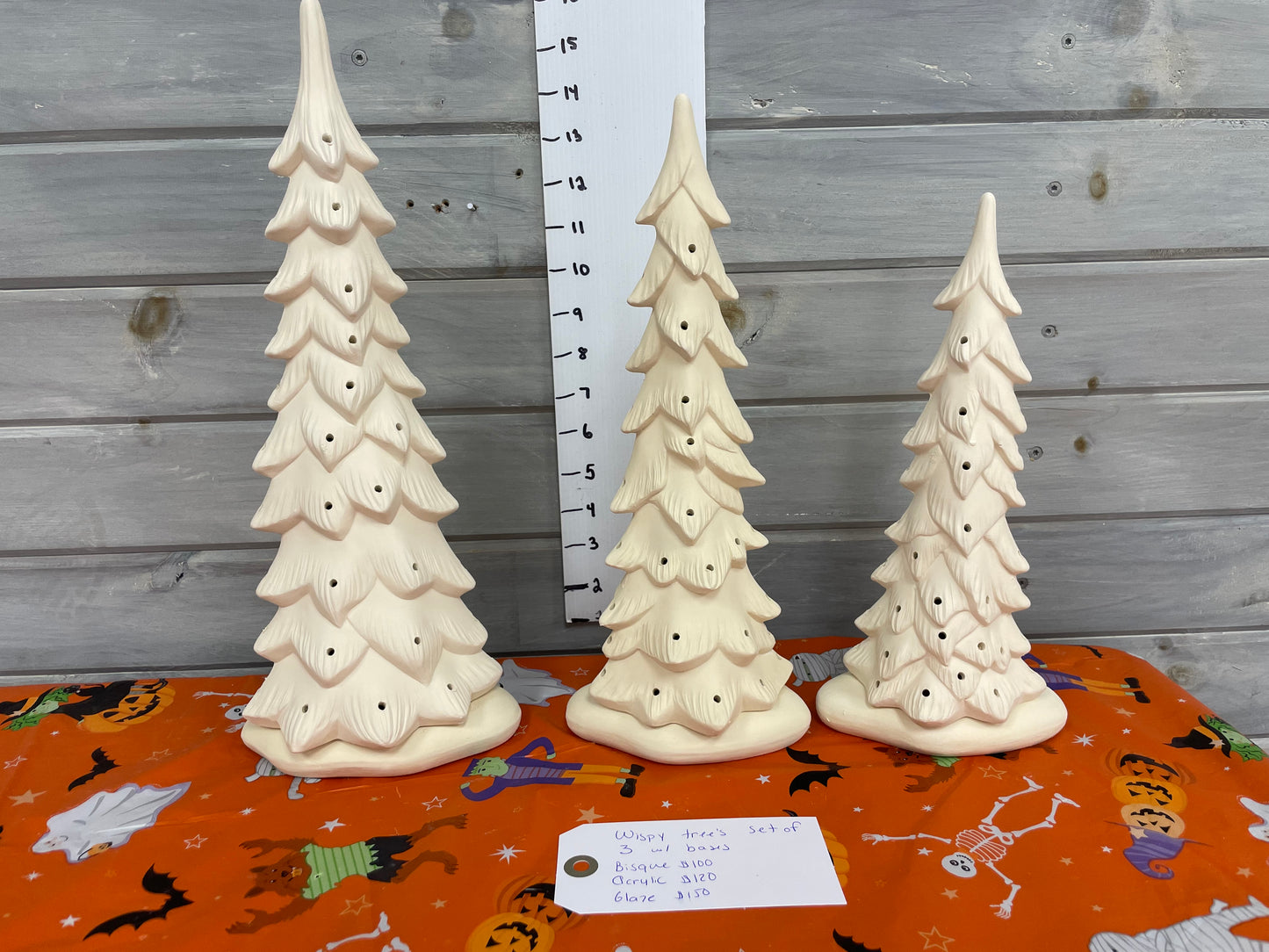 WISPY TREES WITH BASES -- SET OF 3
