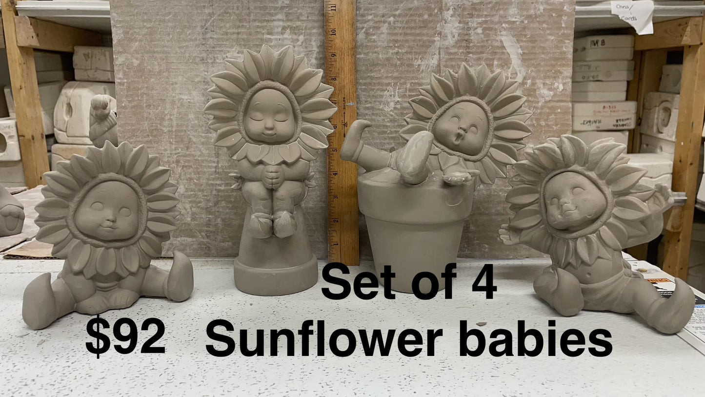 SUNFLOWER BABIES - SET OF 4 -$ 92