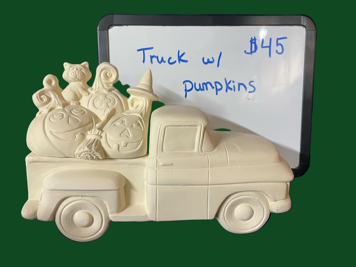 Pick Up Truck WITH PUMPKINS, CAT AND WITCH INSERT (CM)