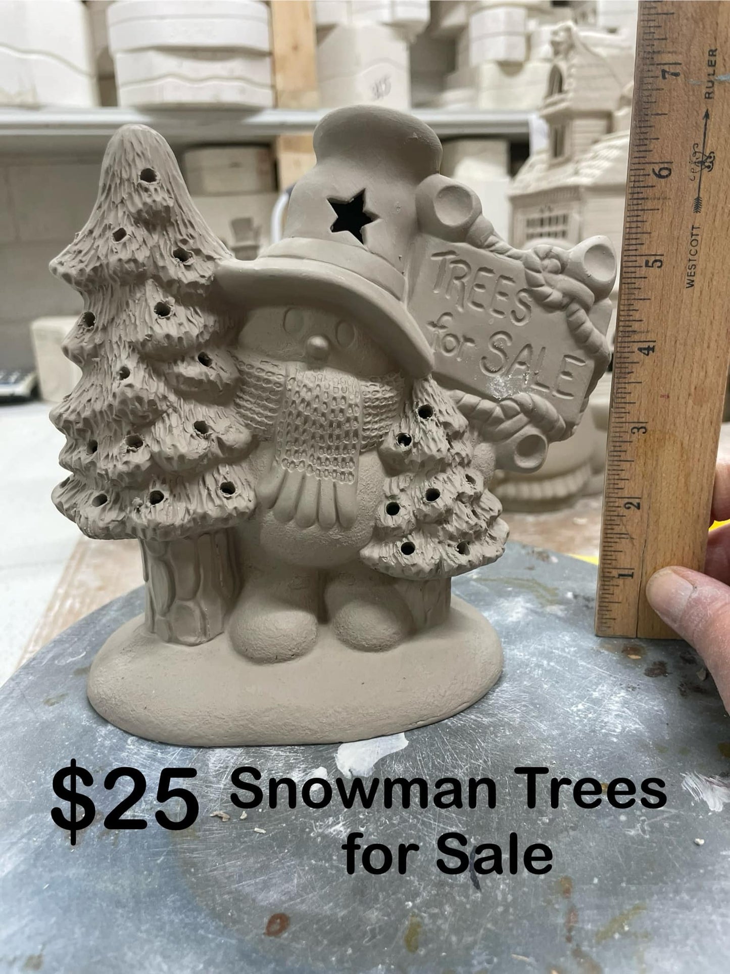 SNOWMAN TREES FOR SALE -$25 -- APPROX 6 1/2" TALL