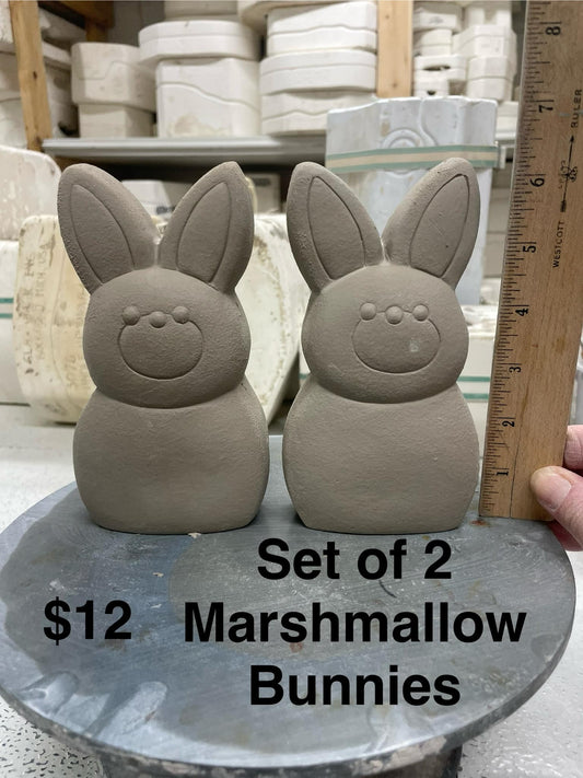 MARSHMALLOW BUNNIES - SET OF 2  -( CM)  $12