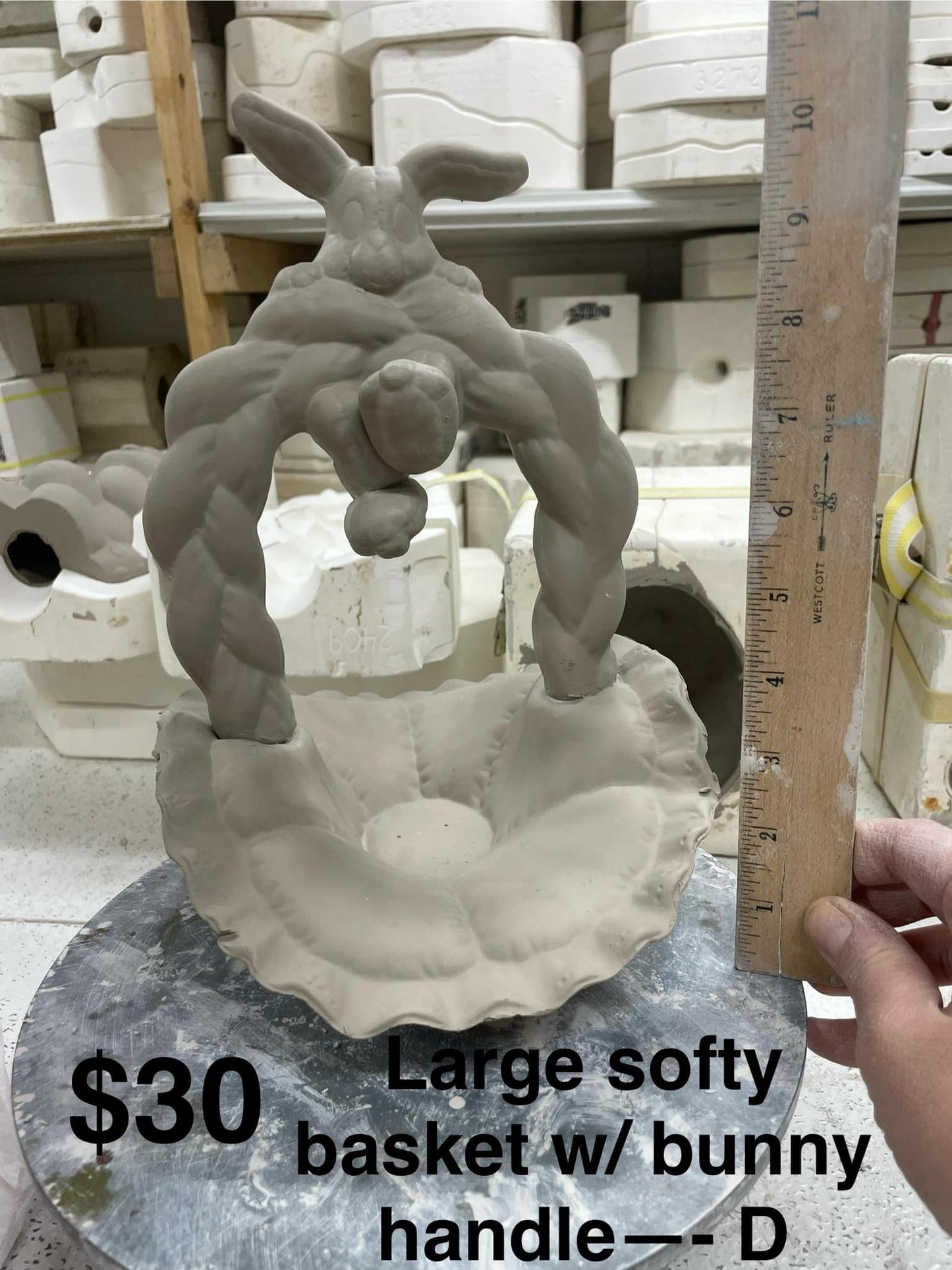LARGE SOFTY EASTER BASKET WITH BUNNY HANDLE - $30