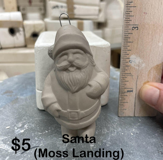 SANTA CHRISTMAS ORNAMENT -$5 - MOSS LANDING