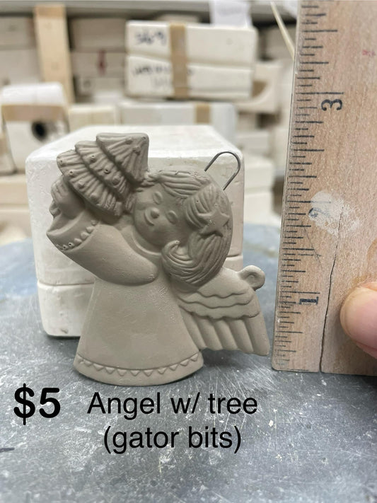 ANGEL WITH CHRISTMAS TREE CHRISTMAS ORNAMENT -$5 - GATOR BITS