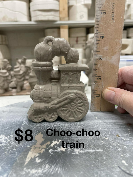 CHOO CHOO TRAIN CHRISTMAS ORNAMENTS- $8