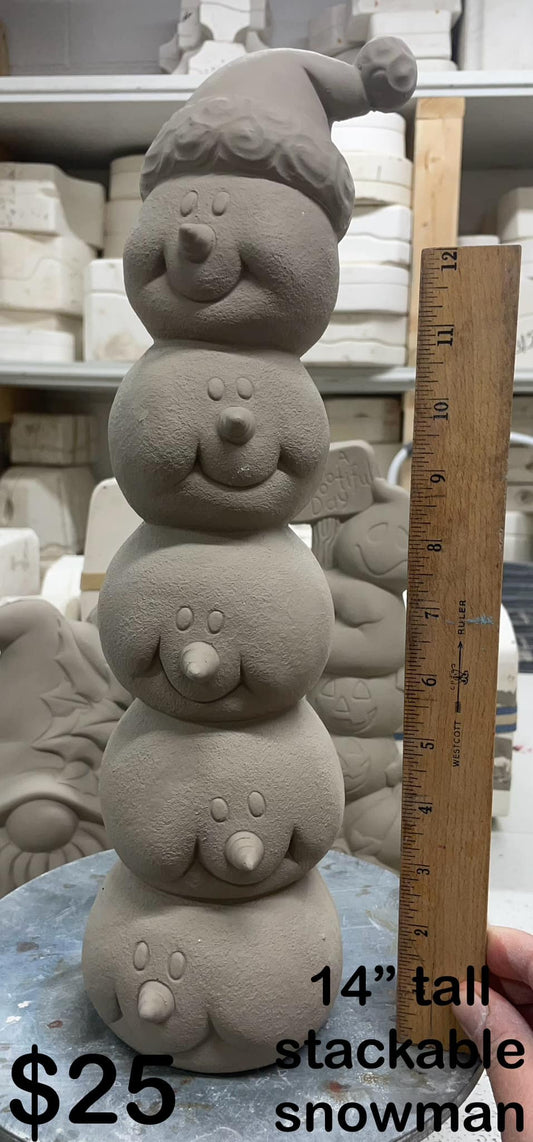 STACKABLE SNOWMEN---14" - $25