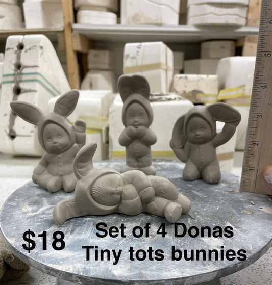 TINY TOTS - SET OF 4 BUNNIES - DONA'S -$ 18