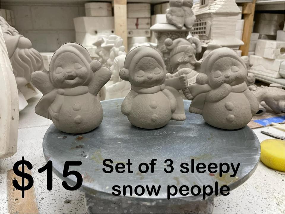 SNOW PEOPLE SET OF 3 -$15