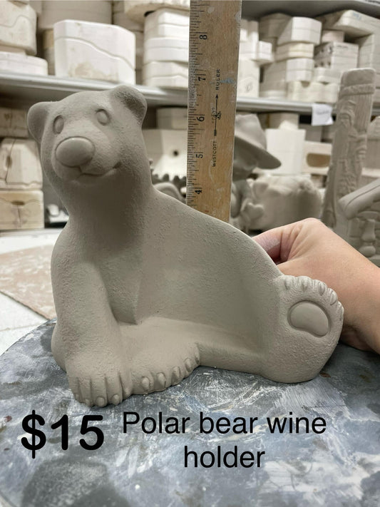 POLAR BEAR WINE BOTTLE HOLDERS-$15