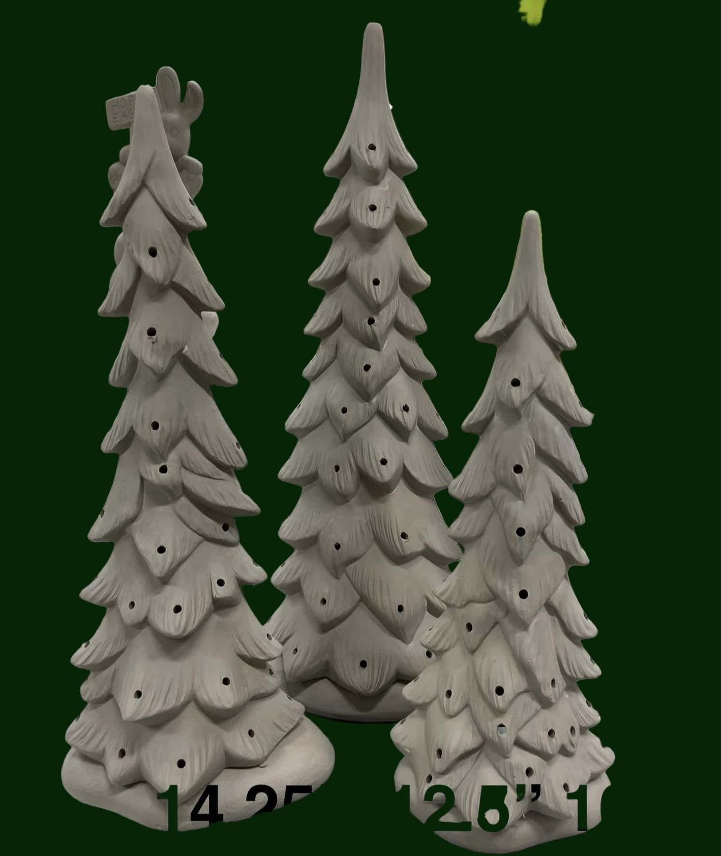WISPY TREES WITH BASES -- SET OF 3