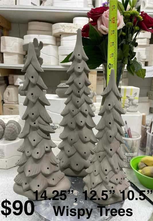 WISPY TREES WITH BASES -- SET OF 3 -$90 ( CM)