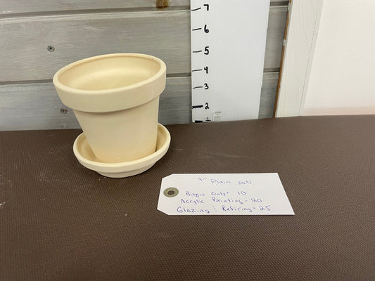Plain 4 inch pot with bottom