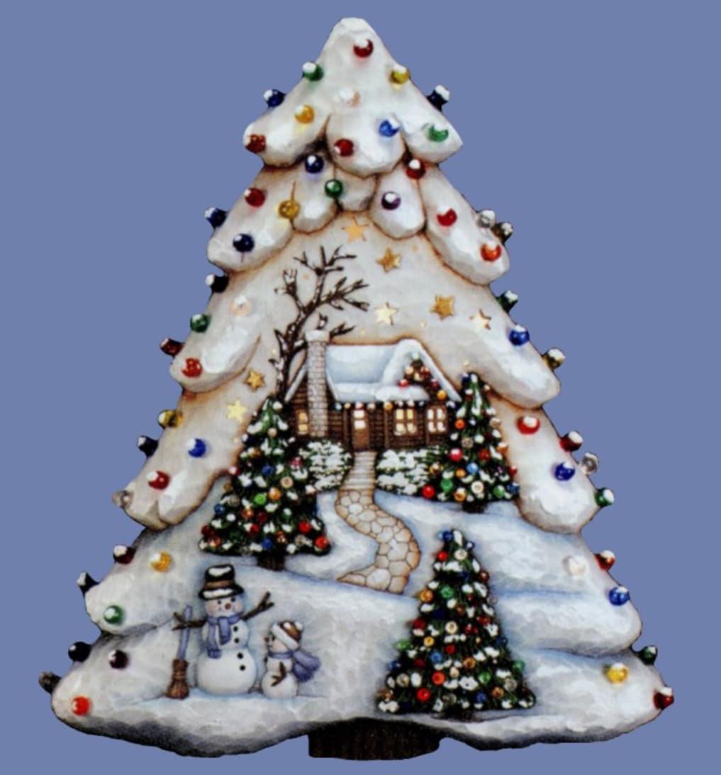 CHRISTMAS TREE ( LARGE ) WITH SCENE-$65