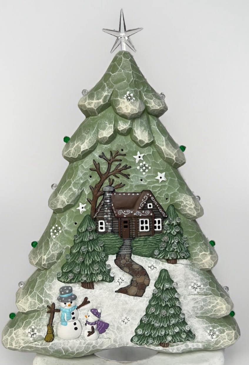 CHRISTMAS TREE ( LARGE ) WITH SCENE-$65