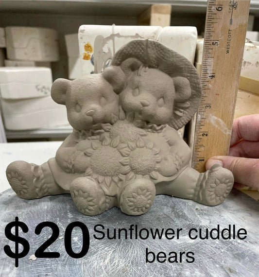 CUDDLE BEARS WITH SUNFLOWER-$20