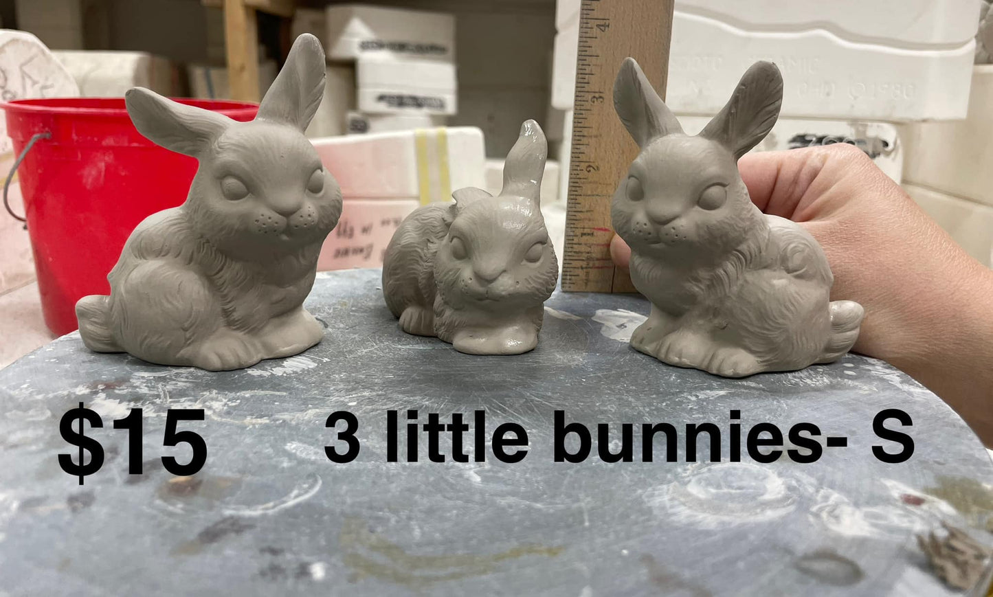 3 LITTLE BUNNIES-SET OF 3-(S) -$15