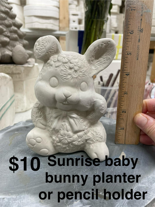 BUNNY - BABY PLANTER OR PENCIL HOLDER - ( SUNRISE )-$ 10