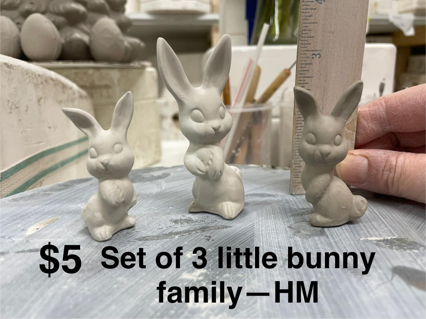 BUNNIES- SET OF 3  EASTER - ( HM )-$ 5