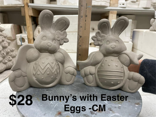 BUNNY'S WITH EASTER EGGS - SET OF 2 -( CM) -$ 28