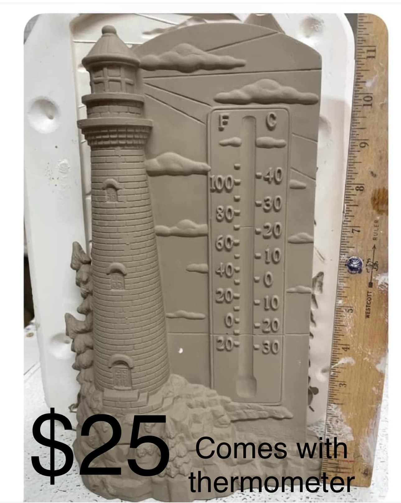 LIGHTHOUSE THERMOMETER -$25