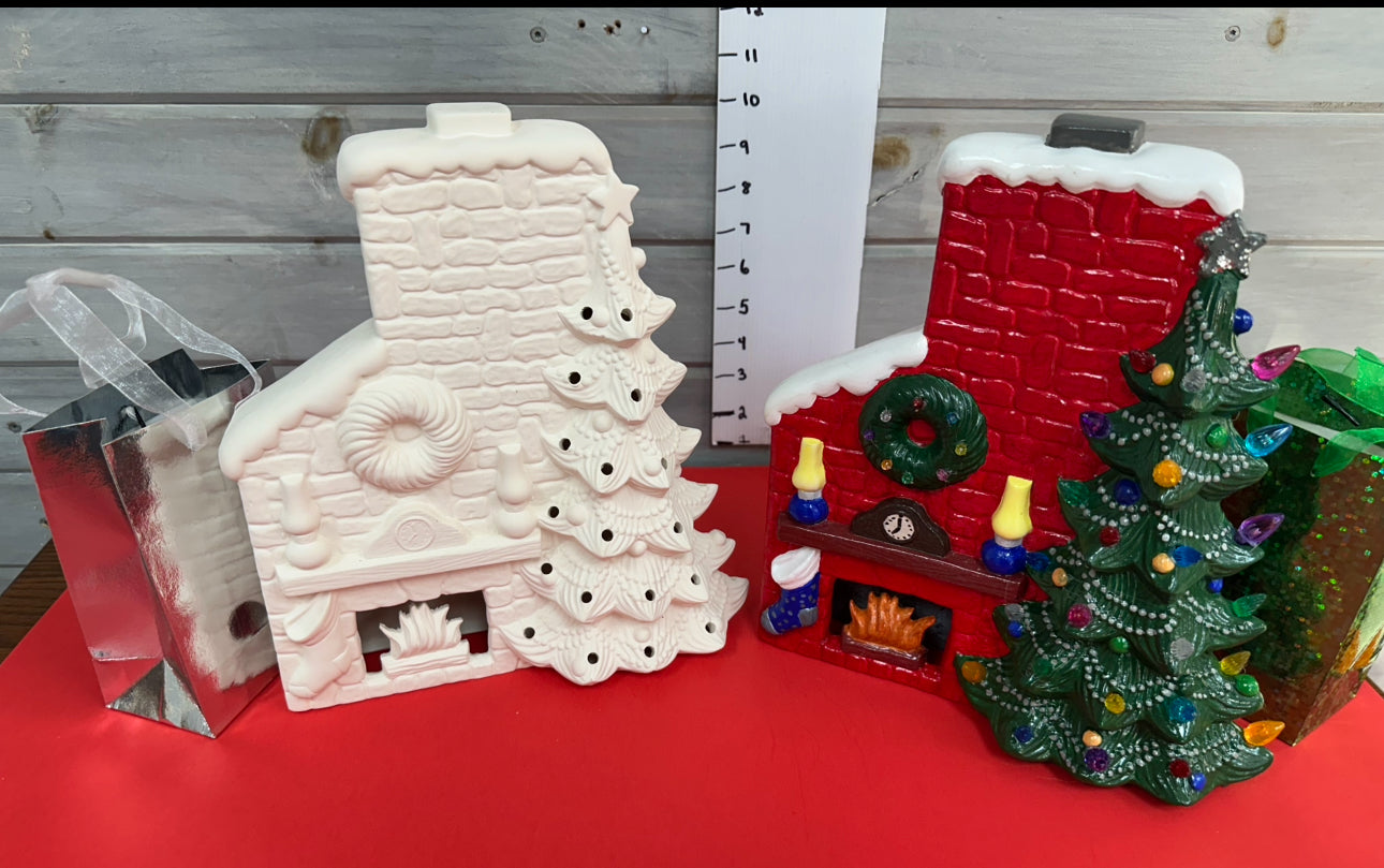 Fireplace Decorated For Christmas- $55