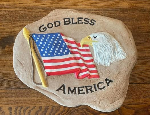 GOD BLESS AMERICA STEPPING STONE -$15