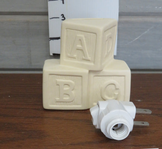 BABY BLOCKS NIGHT LIGHT- $25  BISQUE
