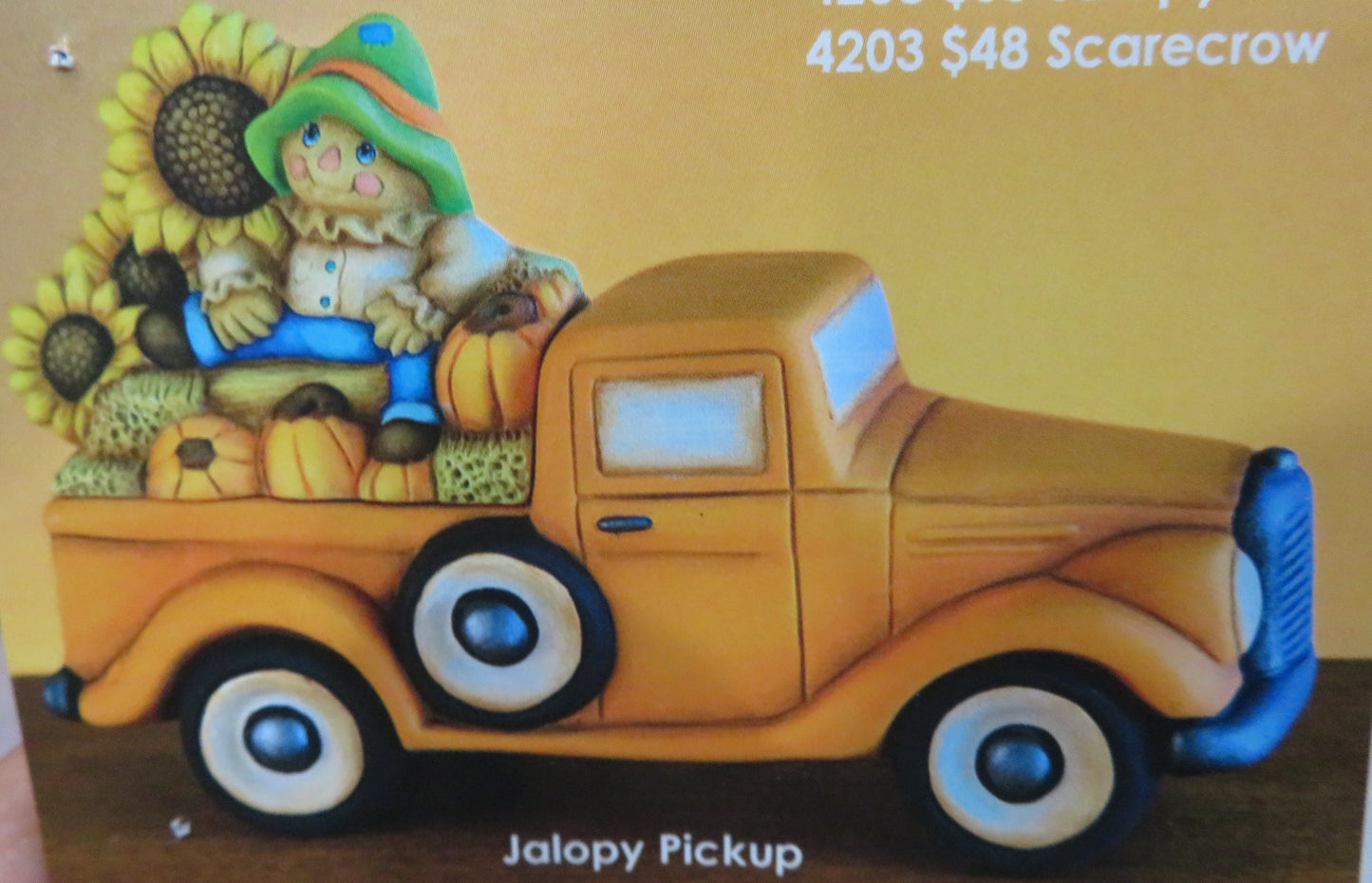 SCARECROW W/SUNFLOWERS & PUMPKINS  insert-(ONLY) for Pick Up Truck (CM)