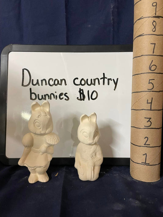 COUNTRY BUNNIES- SET OF 2- DUNCAN  -$ 10