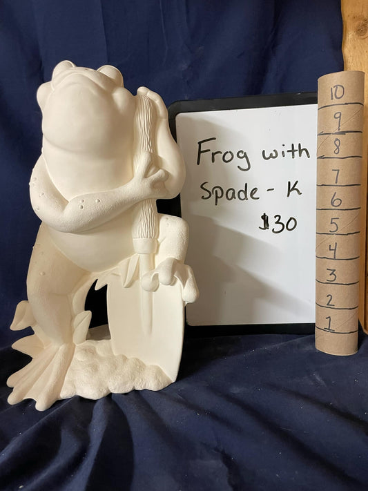 GARDEN FROG WITH SPADE  (K)-$30