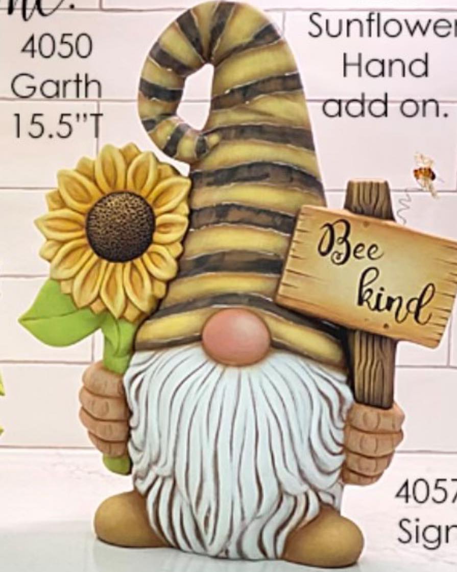 GARTH THE GNOWE WITH SUNFLOWER & SIGN  (CM) -$55